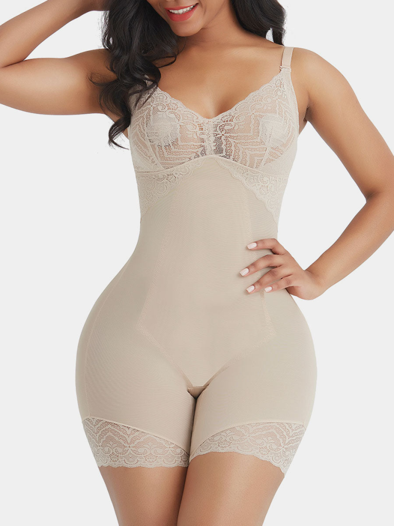 Open Crotch Lace Full Body Shapewear