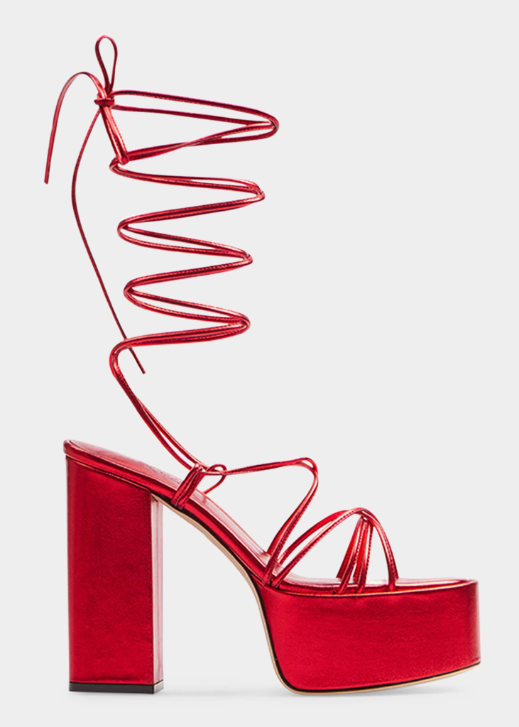 Malena Strappy Suede Ankle-Tie Sandals